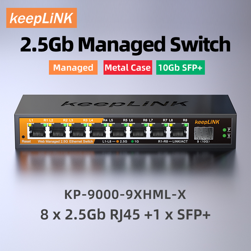 Sfp+ 10G Managed Switch 8 Port - KeepLiNK 2.5Gb Managed Switch with 8-port
