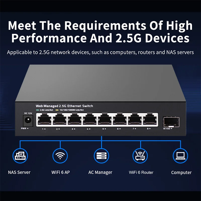 ONTi 2.5GbE Managed Switch 8 P - Sfp+ 10G Managed Switch 8 Port ulasan dan harga